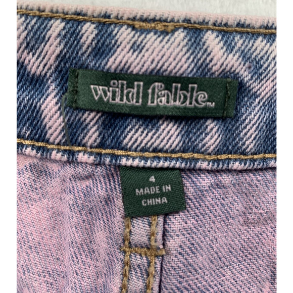 WILD FABLE Women's Pink Distressed High Rise Cut-Off Bermuda Jean Shorts Sz 4 - Picture 5 of 8
